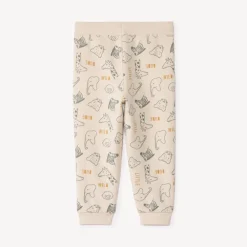 Beige joggingbroek met savanneprint voor babyjongens