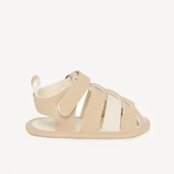 Beige klittenbandsandalen voor babyjongen