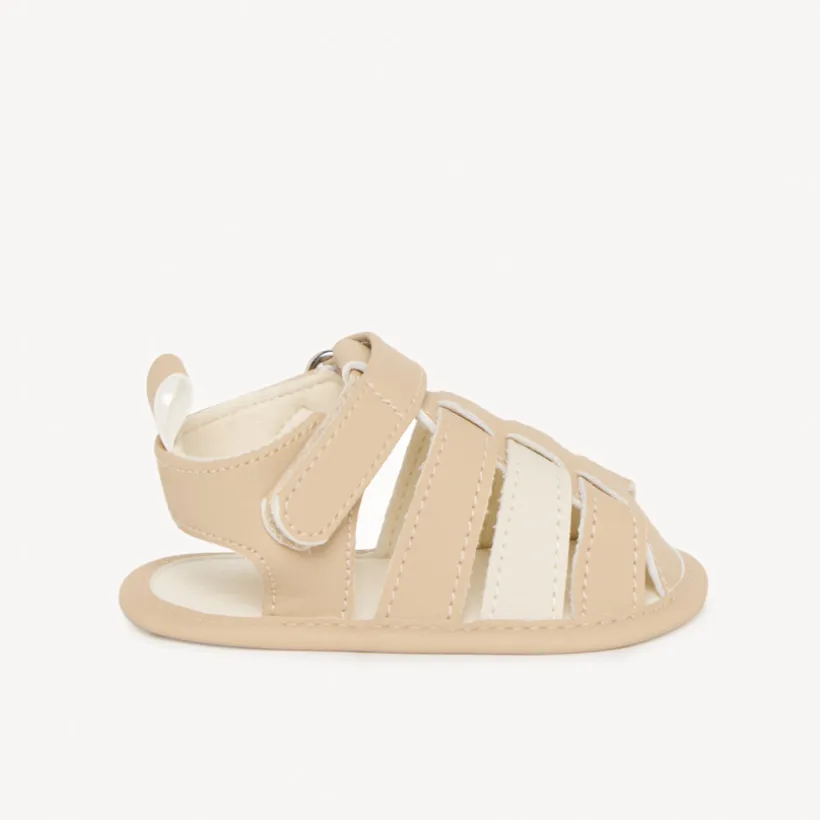 Beige klittenbandsandalen voor babyjongen