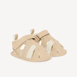 Beige klittenbandsandalen voor babyjongen