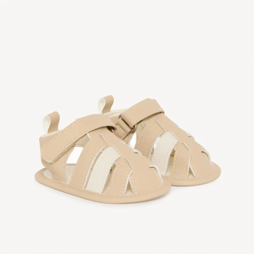 Beige klittenbandsandalen voor babyjongen