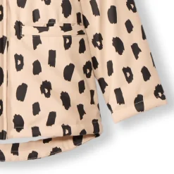 Beige waterafstotende parkajas met luipaardprint meisjes