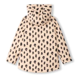 Beige waterafstotende parkajas met luipaardprint meisjes