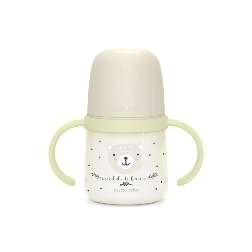 Bekerfles met handvatten 150 ml 6M+ Wild & Free Nacht en Dag Grijs