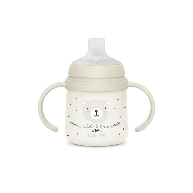Bekerfles met handvatten 150 ml 6M+ Wild & Free Nacht en Dag Grijs