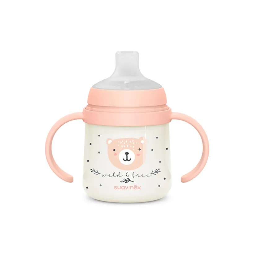 Beker met handvatten 150ml Wild&Free dag/nacht roze