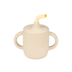 Beker met rietje zand/vanille