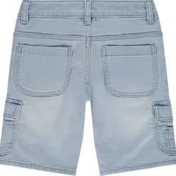 Bermuda cargo jeanslook met reliëf palmboom voor jongens