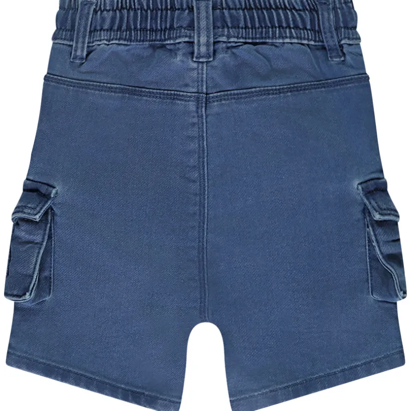 Bermuda denimlook met cargozakken voor babyjongen