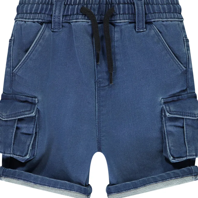 Bermuda denimlook met cargozakken voor babyjongen