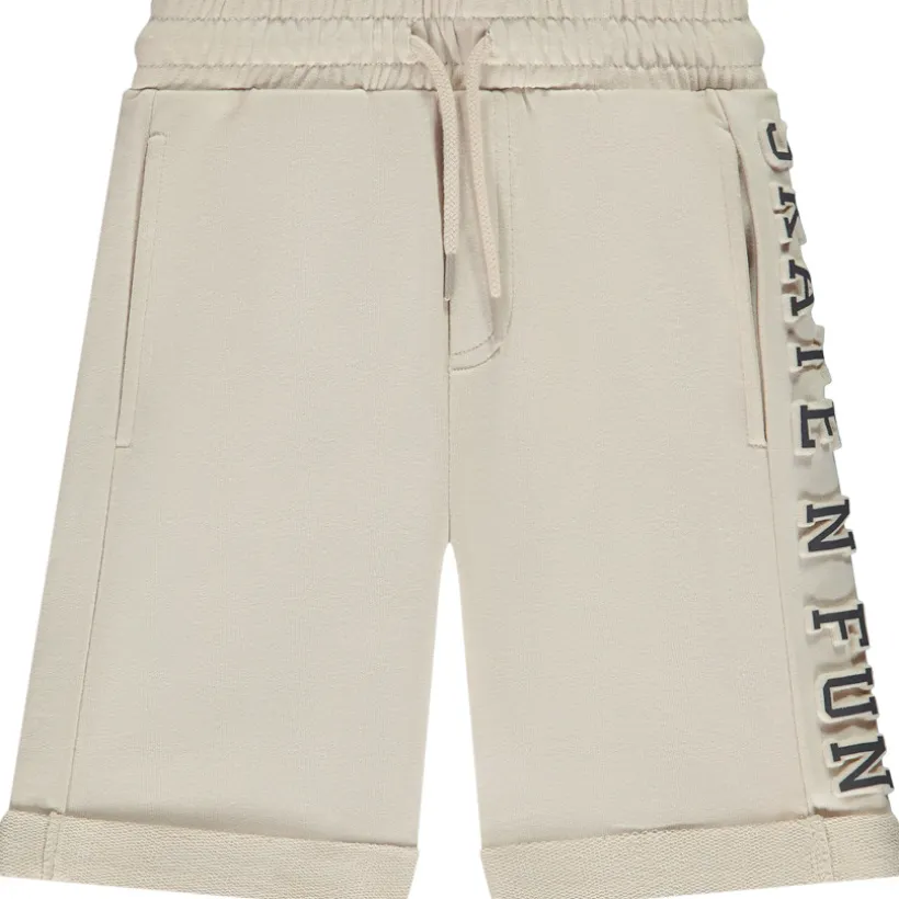 Bermuda fantasie in fleece met embossed print jongens