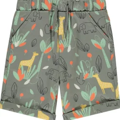 Bermuda fleece met safari-print voor jongen