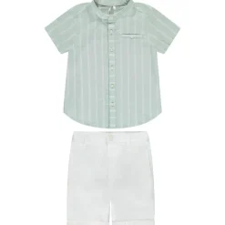 Bermuda + gestreepte blouse voor baby jongen