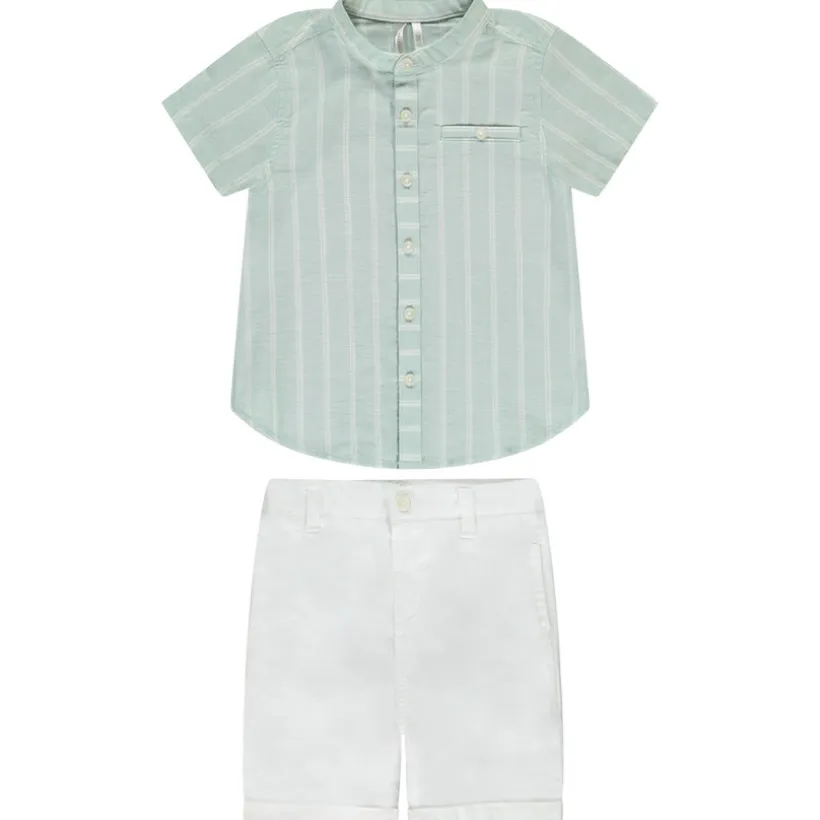 Bermuda + gestreepte blouse voor baby jongen