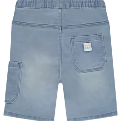 Bermuda in denimlook met zakken en gegraveerde surfboardprint voor babyjongens