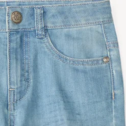 Bermuda in effen denim voor jongen