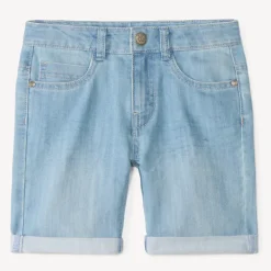 Bermuda in effen denim voor jongen