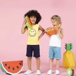 Bermuda in effen molleton met elastische taille jongens