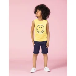 Bermuda in effen molleton met elastische taille jongens
