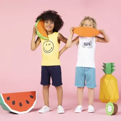 Bermuda in effen molleton met elastische taille jongens