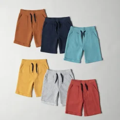 Bermuda in effen molleton met elastische taille jongens