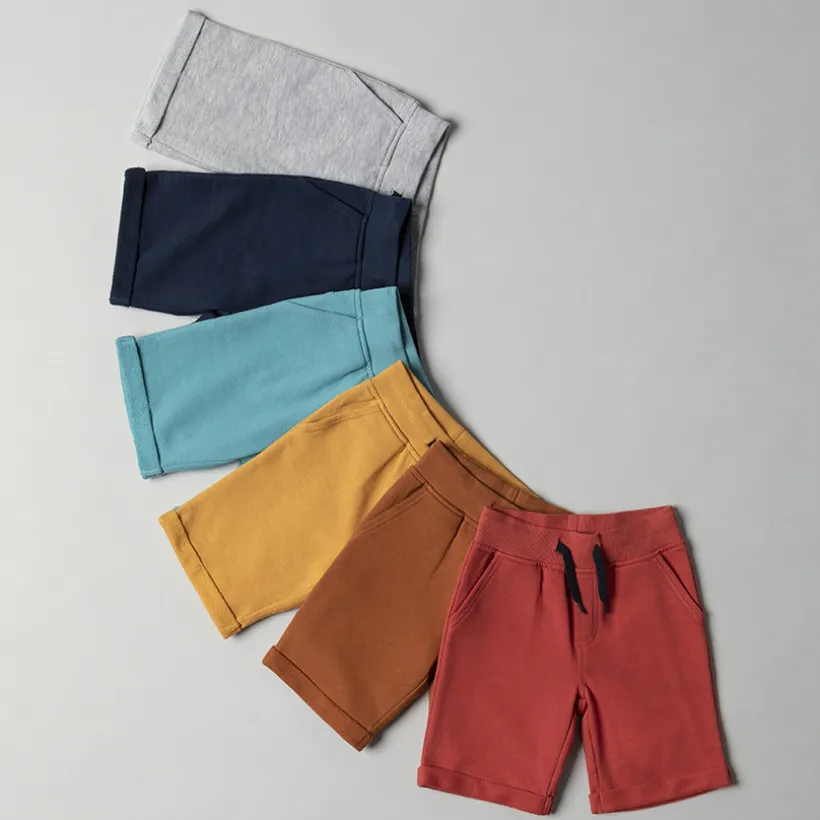 Bermuda in effen molleton met elastische taille jongens