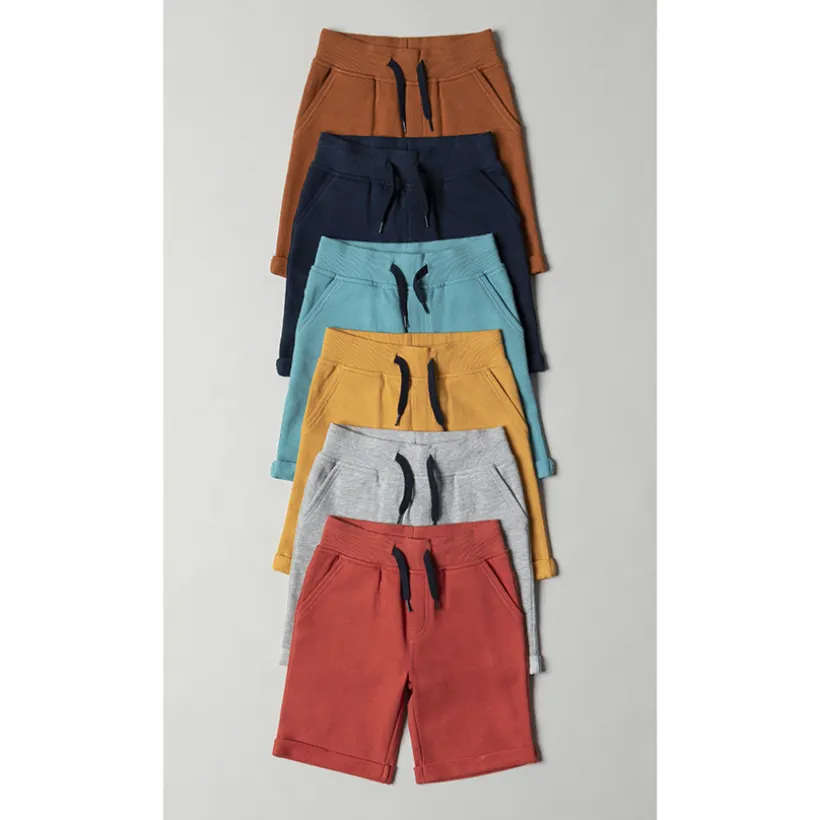 Bermuda in effen molleton met elastische taille jongens