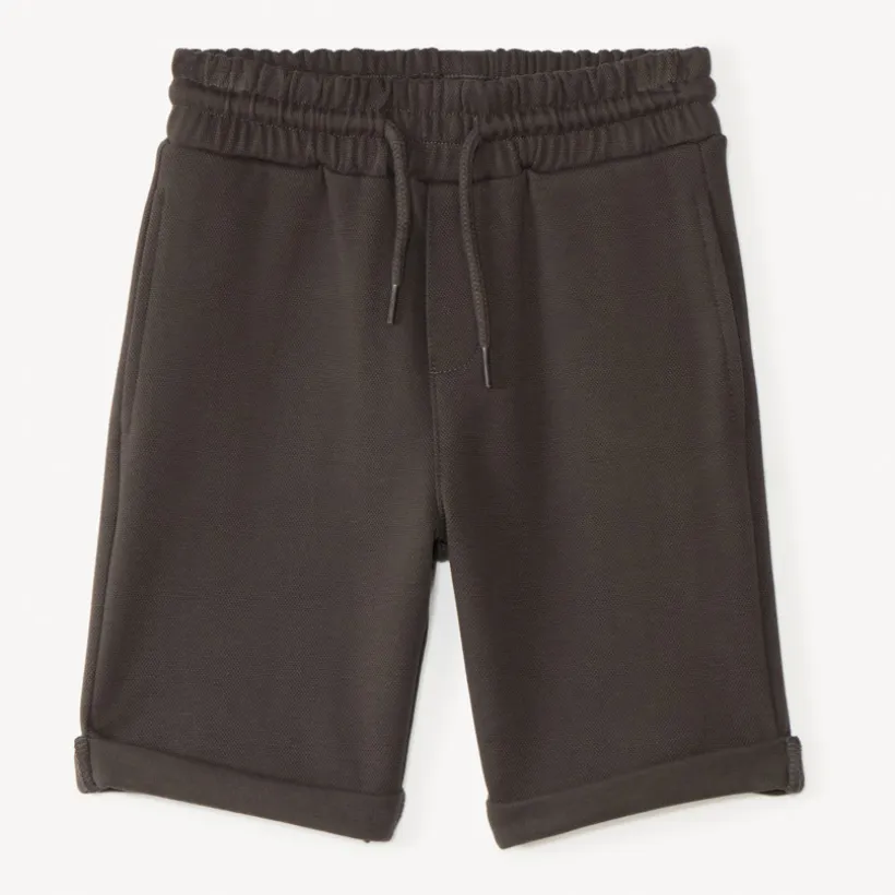 Bermuda in effen molton voor jongen