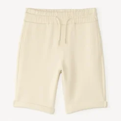 Bermuda in effen molton voor jongen