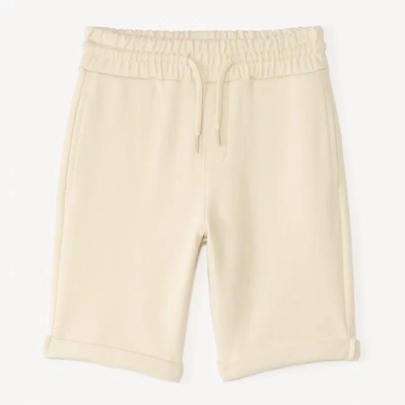 Bermuda in effen molton voor jongen