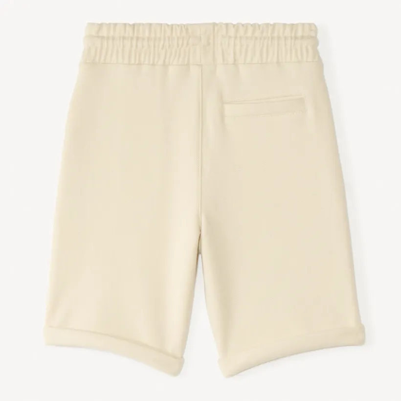 Bermuda in effen molton voor jongen