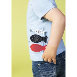 Bermuda in jeans met used effect voor baby jongen