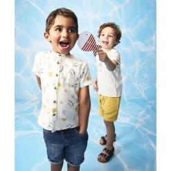 Bermuda in jeans met used effect voor baby jongen