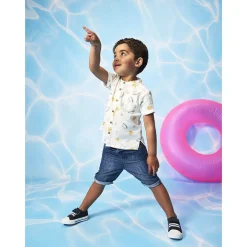 Bermuda in jeans met used effect voor baby jongen