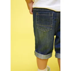Bermuda in jeans met used effect voor baby jongen