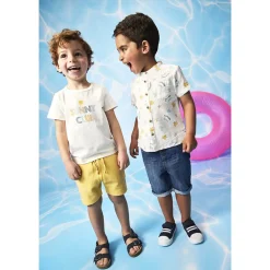 Bermuda in jeans met used effect voor baby jongen