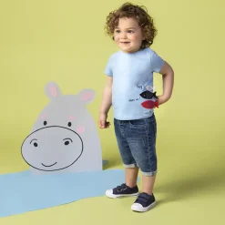 Bermuda in jeans met used effect voor baby jongen