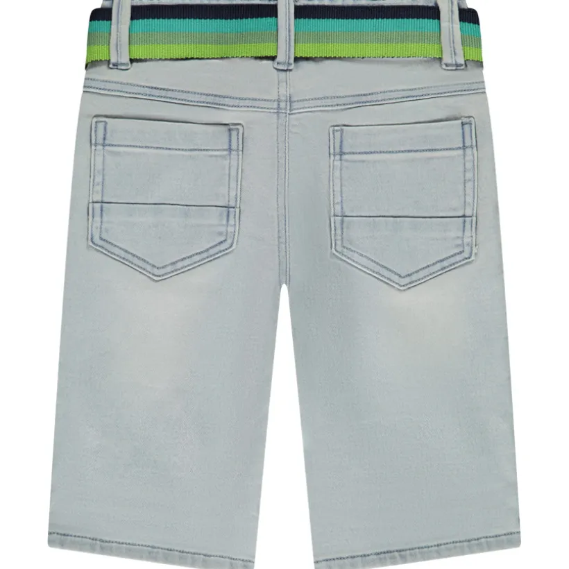 Bermuda jeanslook met afneembare riem jongens