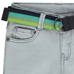 Bermuda jeanslook met afneembare riem jongens