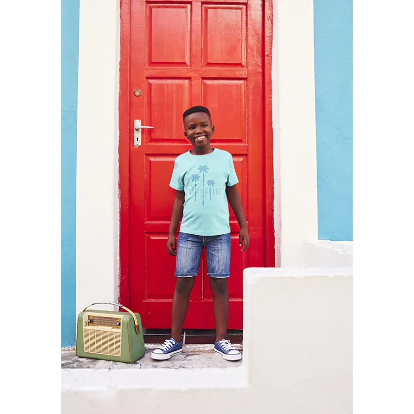 Bermuda jeans met een vervaagde uitstraling jongens