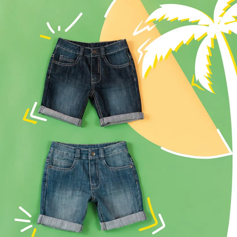 Bermuda jeans met een vervaagde uitstraling jongens