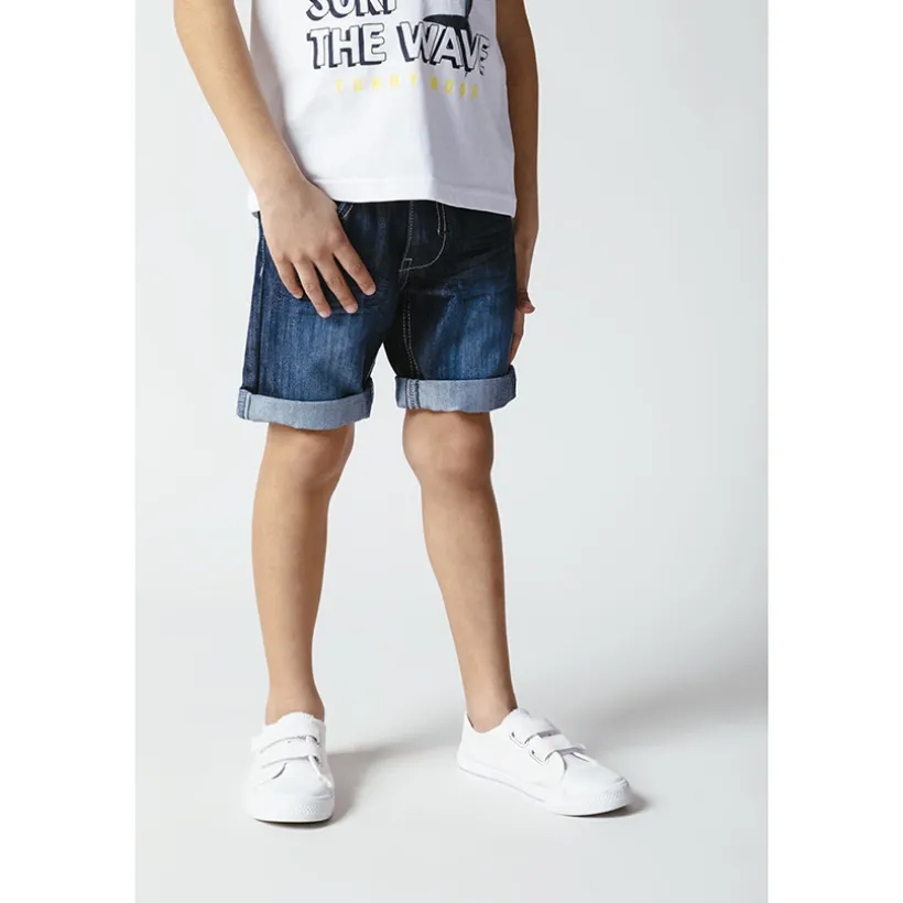 Bermuda jeans met een vervaagde uitstraling jongens