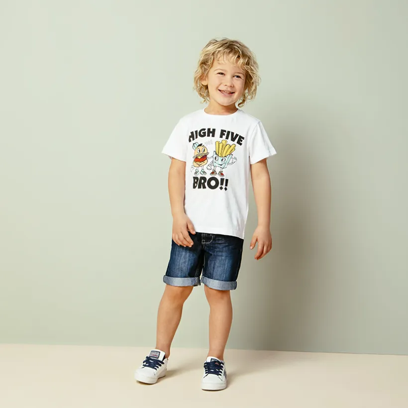 Bermuda jeans met een vervaagde uitstraling jongens