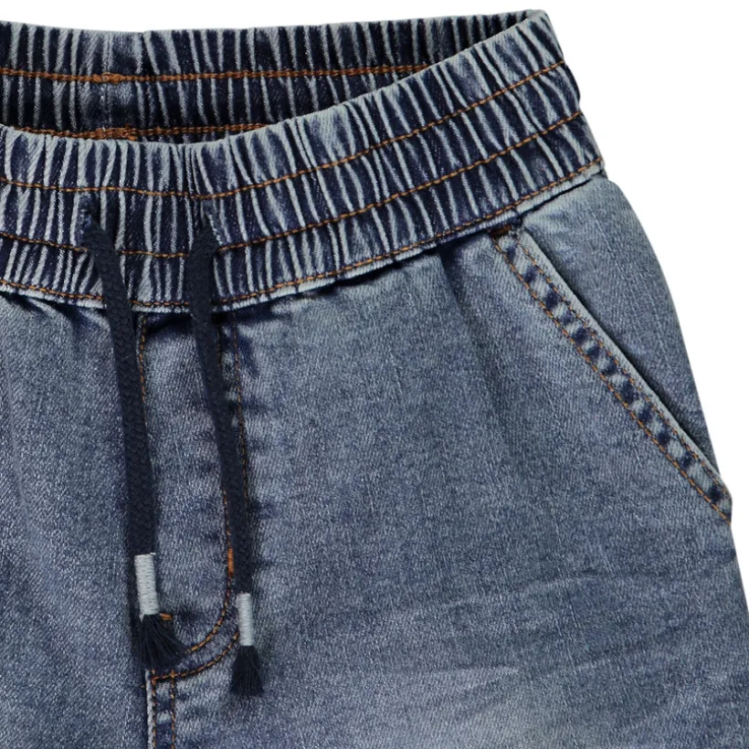 Bermuda jeans met elastische taille jongens