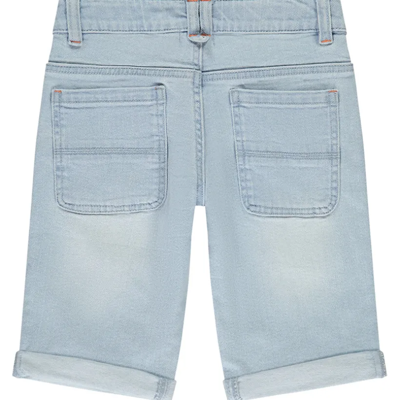 Bermuda jeans met used effect en bleke kleur jongens