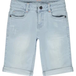 Bermuda jeans met used effect en bleke kleur jongens