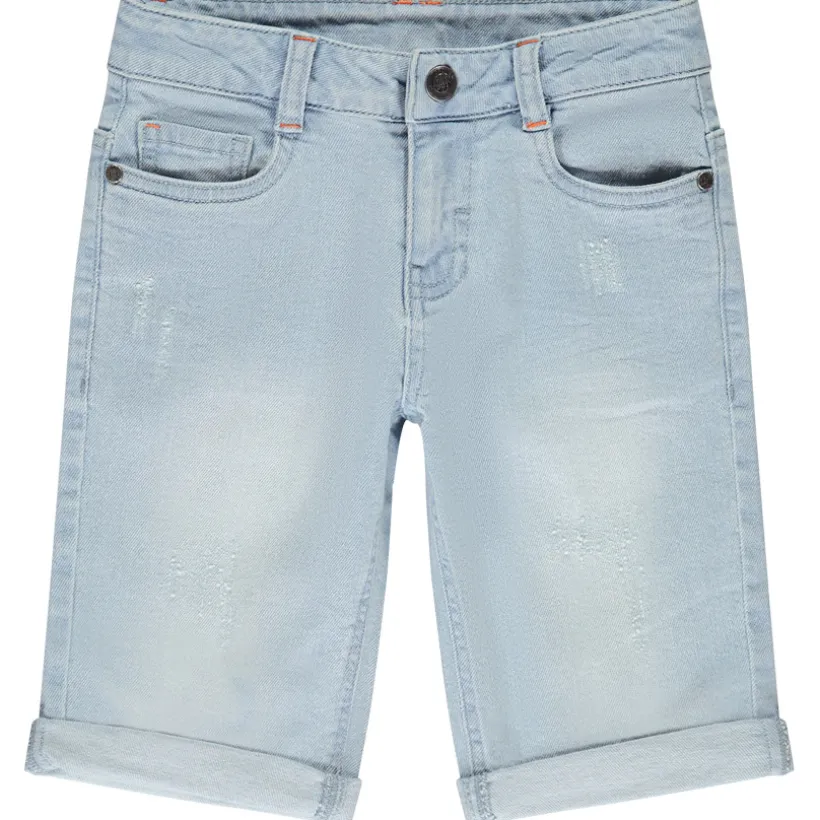 Bermuda jeans met used effect en bleke kleur jongens