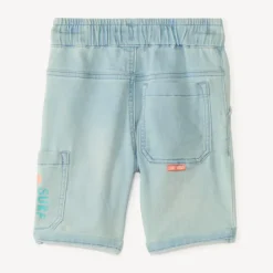 Bermuda met denimlook en print jongens