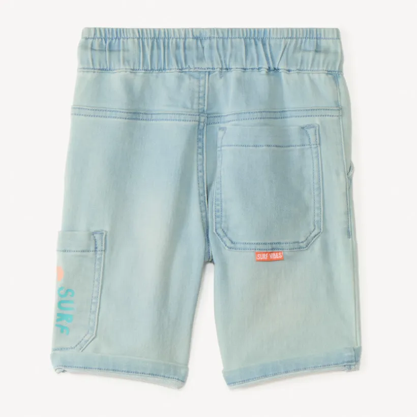 Bermuda met denimlook en print jongens