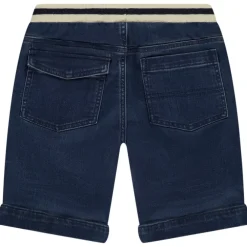 Bermuda's met jeans effect en elastische taille met strepen voor jongen